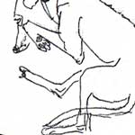 Zeichnung Windhunde im Schloss